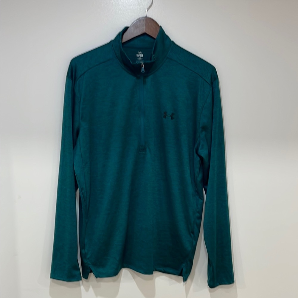 Men’s Under Armour green tech quarter zip loose large